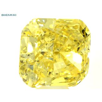 23.17 Carat Cushion Brilliant Fancy Vivid Yellow VS2 - VG GD GIA Natural Diamond