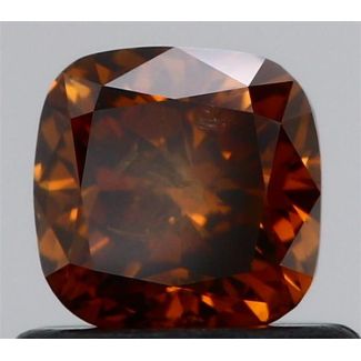 0.71 Carat Cushion Modified Fancy Deep Brown I2 - GD VG GIA Natural Diamond