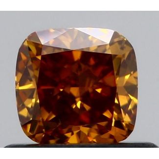 0.54 Carat Cushion Modified Fancy Yellowish Orange I1 - VG GIA Natural Diamond