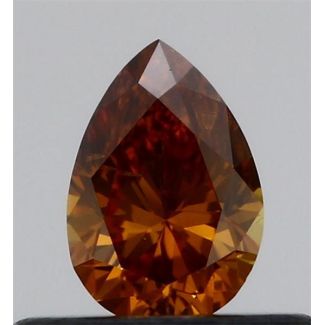 0.31 Carat Pear Fancy Brownish Orange SI2 - GD GIA Natural Diamond