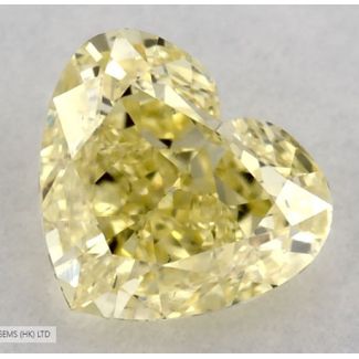 0.52 Carat Heart Fancy Yellow VS2 - EX VG GIA Natural Diamond