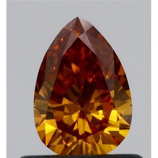 0.52 Carat Pear Fancy Yellowish Orange SI2 - GD GIA Natural Diamond