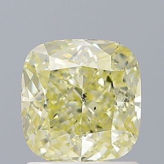 1.21 Carat Cushion Brilliant Fancy Light Yellow SI1 - EX VG GIA Natural Diamond