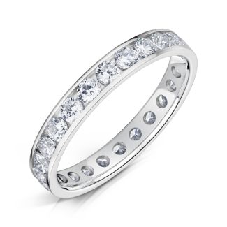 DiamondZee Platinum Full channel Round Brilliant Diamond set 3mm band