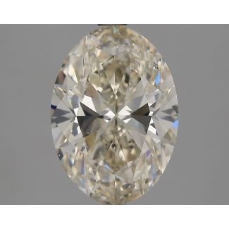 3.01 Carat Oval K Faint Brown SI2 - EX GIA Natural Diamond