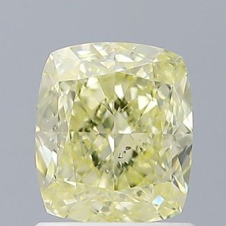 1.25 Carat Cushion Brilliant Fancy Light Yellow SI1 - EX VG GIA Natural Diamond