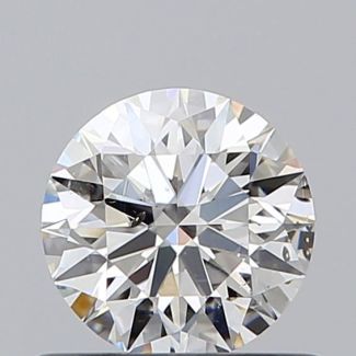 0.53 Carat Round H SI1 EX GIA Natural Diamond