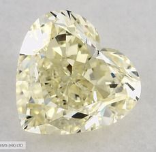 0.9 Carat Heart Light Yellow VS1 - EX VG GIA Natural Diamond