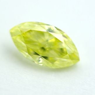 0.82 Carat Marquise Fancy Intense Green Yellow VS2 - GD GIA Natural Diamond