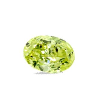 0.86 Carat Oval Fancy Intense Green Yellow - GD GIA Natural Diamond