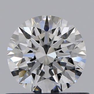 0.53 Carat Round D VVS2 EX GIA Natural Diamond