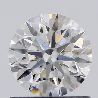 0.70 Carat Round H SI1 EX GIA Natural Diamond