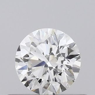 0.36 Carat Round H VVS2 EX GIA Natural Diamond