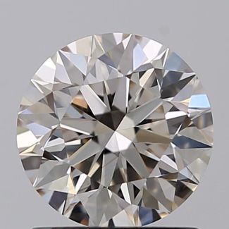 1.00 Carat Round K Faint Brown VS1 EX GIA Natural Diamond