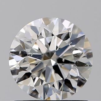 0.90 Carat Round H SI2 EX GIA Natural Diamond