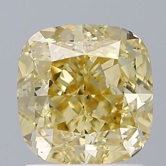 1.61 Carat Cushion Brilliant Fancy Brownish Yellow VS2 - EX GD GIA Natural Diamond