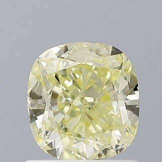 1.01 Carat Cushion Brilliant Fancy Light Yellow I1 - EX GD GIA Natural Diamond