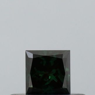 0.2 Carat Princess Fancy Dark Green Green VVS2 - VG NONE Natural Diamond