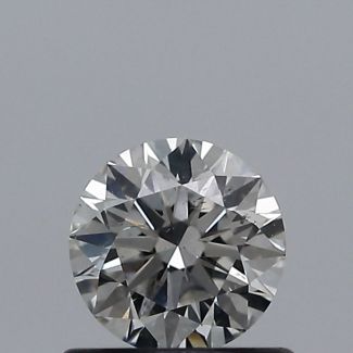 0.53 Carat Round H SI2 EX GIA Natural Diamond