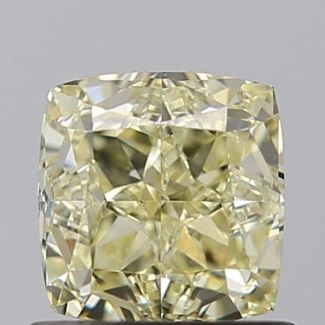 0.86 Carat Cushion Modified Fancy Light Yellow VS1 - EX GD GIA Natural Diamond