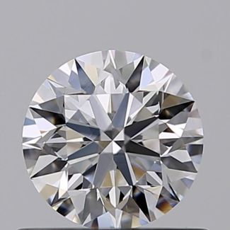 0.53 Carat Round D VVS2 EX GIA Natural Diamond