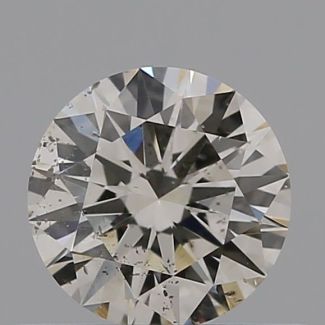 0.40 Carat Round K Faint Brown SI2 EX GIA Natural Diamond