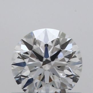 0.53 Carat Round D VVS1 EX GIA Natural Diamond