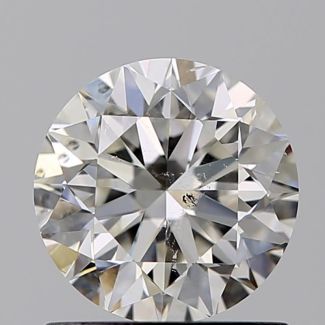 0.90 Carat Round H SI2 VG EX GIA Natural Diamond