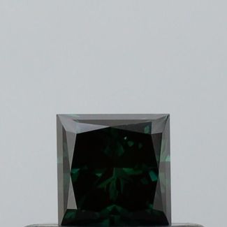 0.24 Carat Princess Fancy Dark Green Green VVS1 - VG NONE Natural Diamond