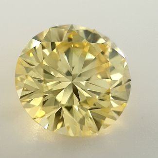 1.35 Carat Round Fancy Intense Yellow VVS2 GD VG GIA Natural Diamond