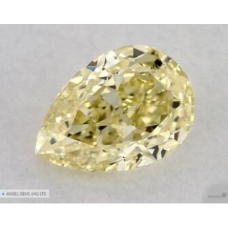 0.4 Carat Pear Fancy Yellow VS1 - VG EX GIA Natural Diamond