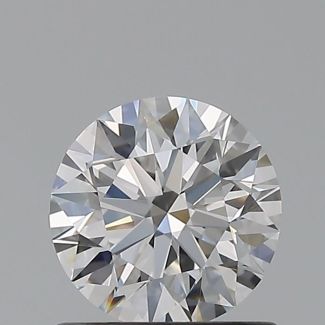 0.75 Carat Round D VVS2 EX GIA Natural Diamond