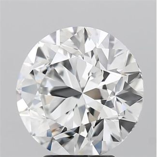 4.02 Carat Round F VVS2 EX GIA Natural Diamond