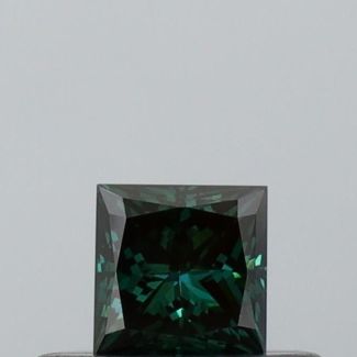 0.22 Carat Princess Fancy Dark Green Green VVS2 - VG NONE Natural Diamond