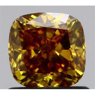 0.91 Carat Cushion Modified Fancy Brownish Yellow SI2 - VG GIA Natural Diamond