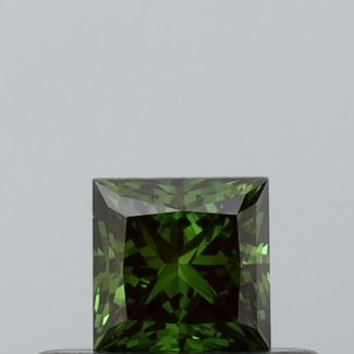 0.27 Carat Princess Fancy Dark Green Green VVS1 - VG NONE Natural Diamond