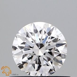 0.56 Carat Round Faint Pinkish Brown SI2 EX GIA Natural Diamond