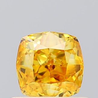 0.54 Carat Cushion Modified Fancy Vivid Yellow I1 - VG GIA Natural Diamond