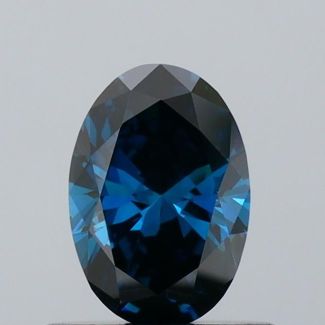 0.55 Carat Oval Fancy Dark Blue Blue VVS2 - VG NONE Natural Diamond