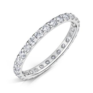 DiamondZee Platinum Full scallop edge Round Brilliant Diamond set 2mm band