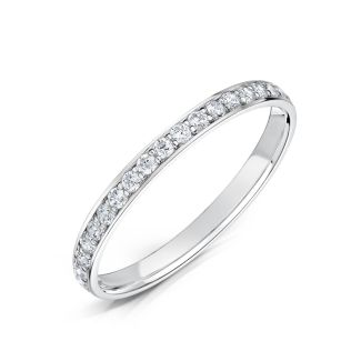 DiamondZee Platinum Full grain Round Brilliant Diamond set 2mm band