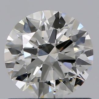 0.72 Carat Round H SI2 EX GIA Natural Diamond