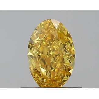 0.52 Carat Oval Fancy Orange I1 - VG F GIA Natural Diamond