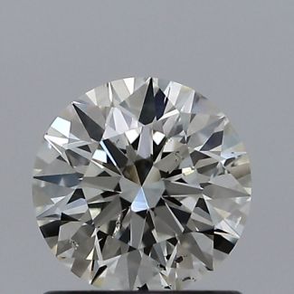 0.80 Carat Round J SI2 EX GIA Natural Diamond