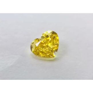 0.63 Carat Heart Fancy Yellow VS2 - EX GD GIA Natural Diamond