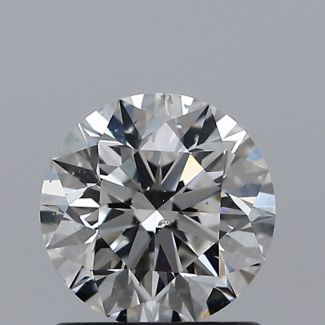 0.90 Carat Round F SI1 EX GIA Natural Diamond