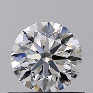 0.51 Carat Round F VVS2 VG EX GIA Natural Diamond