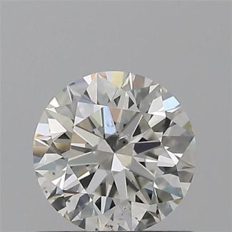 0.60 Carat Round H SI1 EX GIA Natural Diamond