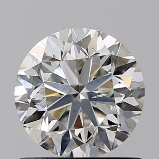 0.90 Carat Round H SI1 G EX GIA Natural Diamond