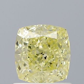 1.01 Carat Cushion Brilliant Fancy Light Yellow SI1 - EX VG GIA Natural Diamond